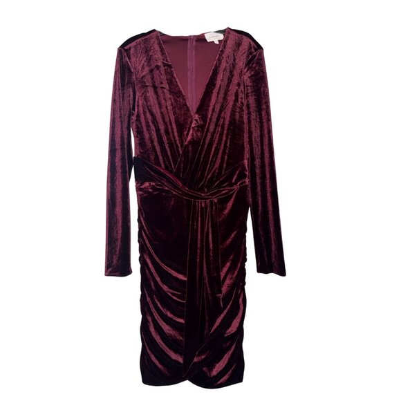 Böhme Velvet Ruched Wrap Dress – Size Medium - Picture 1 of 13